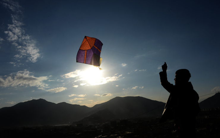 Afghanistan flying kite